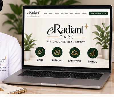 eRadiant Care virtual visit on a laptop